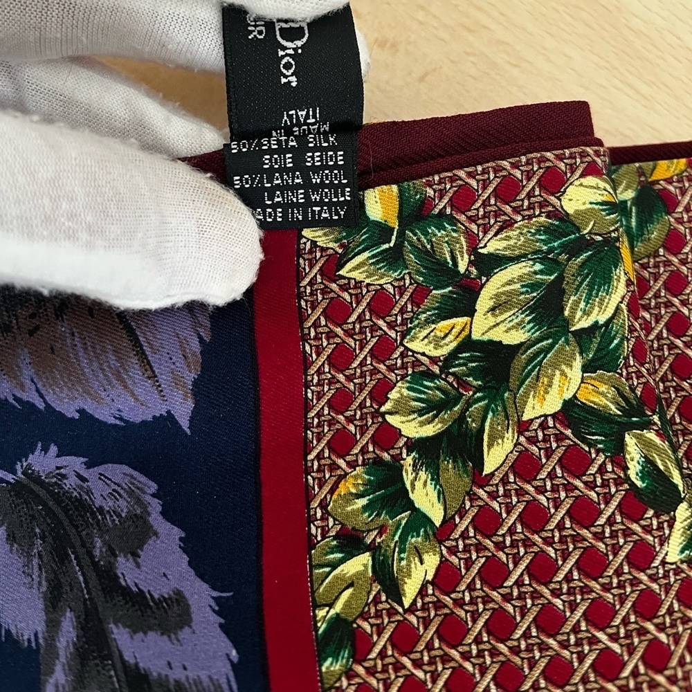 Vintage Christian Dior Long Scarf Silk Twill and Wool Rare Collectible 1987--90 - Picture 7 of 11